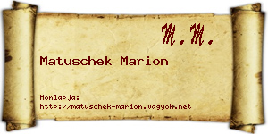 Matuschek Marion névjegykártya
